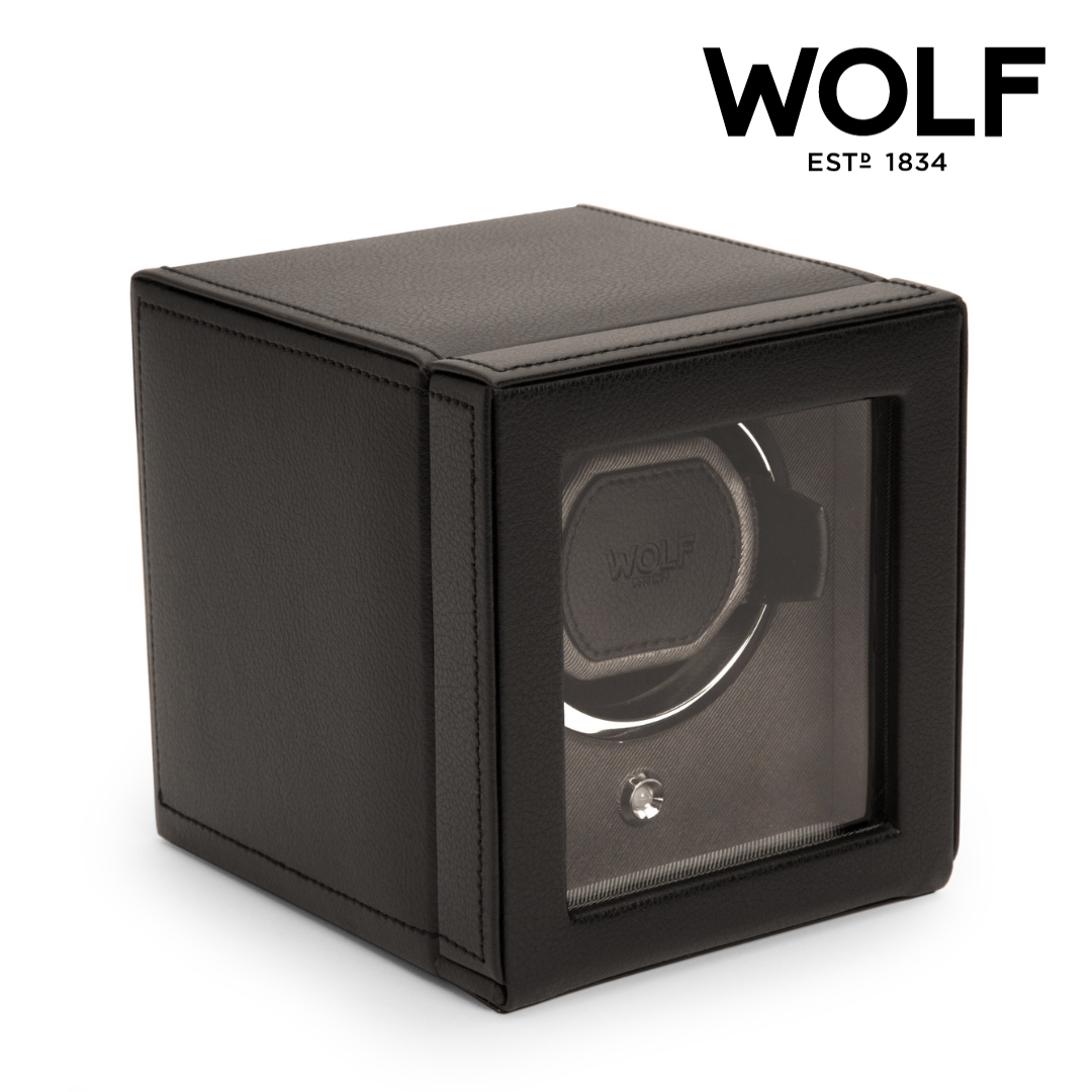 Premium Cub Watch Winder with Protective Cover by WOLF 1834