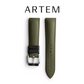 Artem HydroFlex™ Black Hybrid FKM Watch Strap