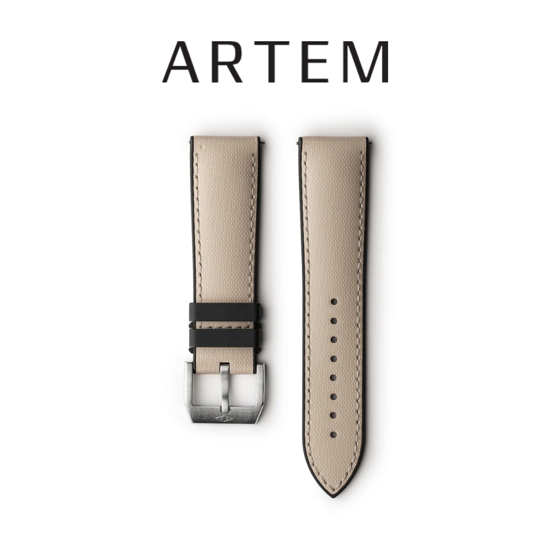 Artem HydroFlex™ Black Hybrid FKM Watch Strap