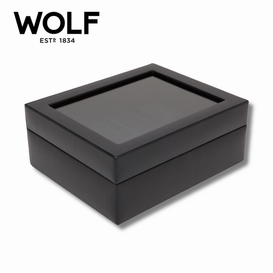 Wolf 99513 Heritage 8 Piece Watch Box, Glass Cover, Ultra Suede Lining, 55mm width