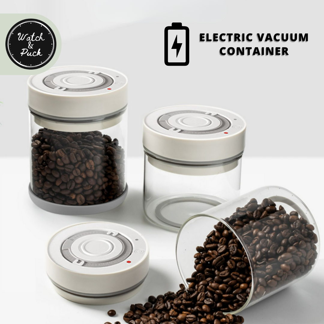 Electric Vacuum Container Canister for Coffee Beans, 6 Months Battery Life, One Touch Activation, USB Charging