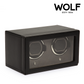 Premium Double Cub Watch Winder with Protective Cover by WOLF 1834 - Elegant Automatic Timepiece Maintenance Solution