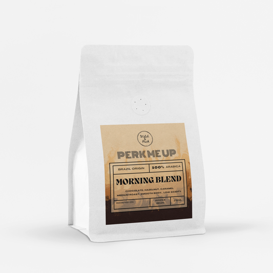 Watch and Puck - Perk Me Up Coffee Bean, 250g, Brazil Origin, 100% Arabica, Whole Beans Only, Fresh Locally Roasted, Suitable for Espresso, Pourover