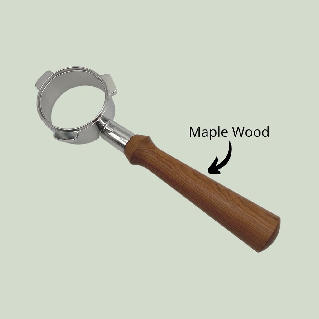 54mm/58mm Bottomless Portafilter Wooden Handle Compatible with Breville Machine Barista Pro Barista Express Oracle - Watch&Puck