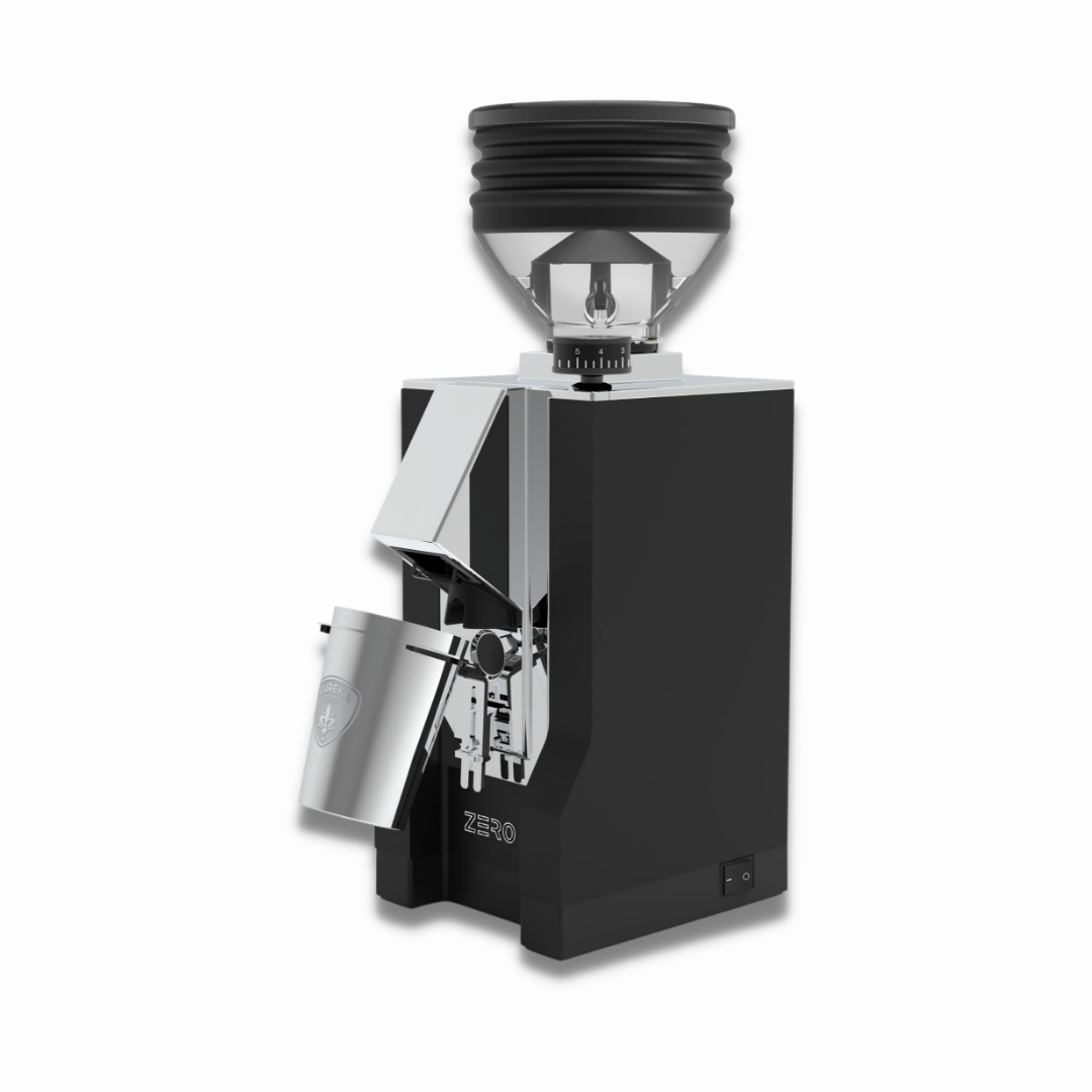 Eureka Mignon Zero Espresso Grinder Black White 16CR, Single Dose Blow Up, 55mm Flat Hardened Steel Burrs, 310 Watt Motor