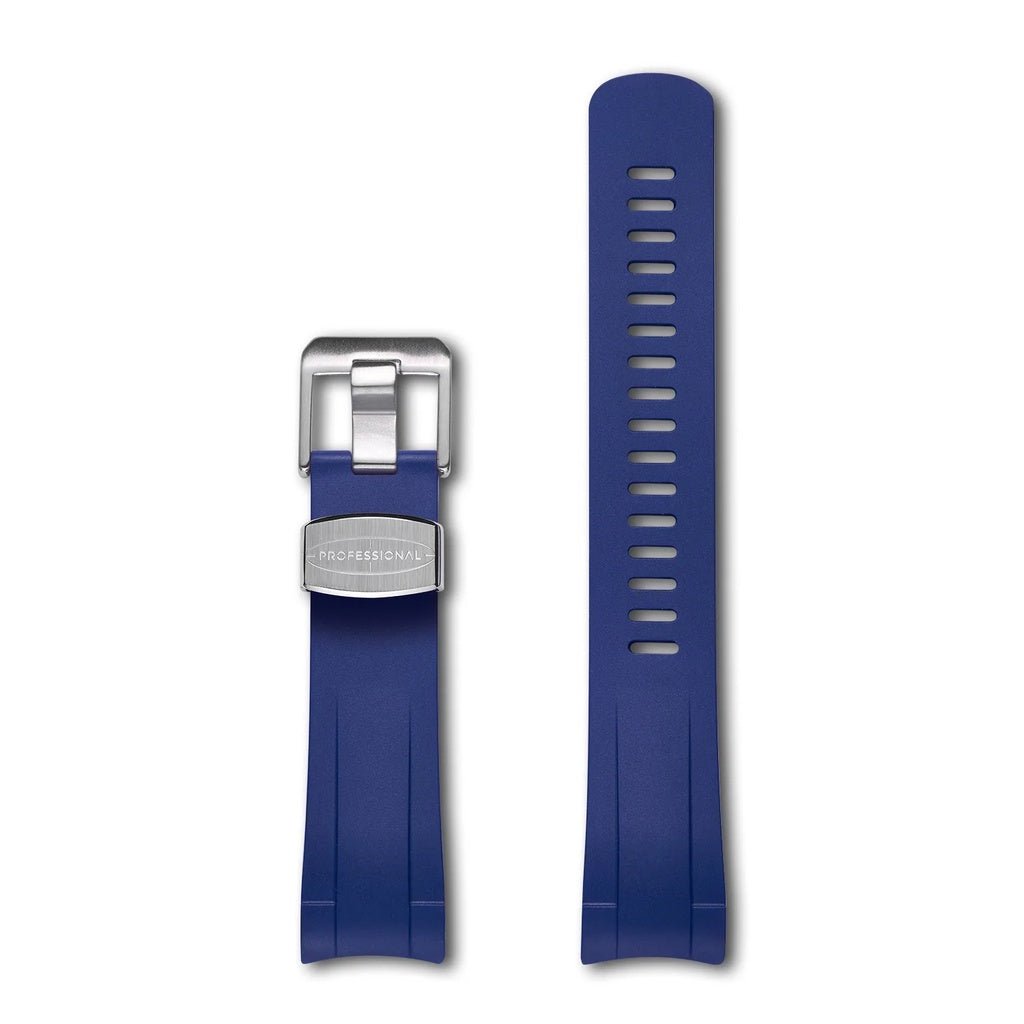 Crafter Blue Curved End Rubber Strap For TUDOR Pelagos (TD02) - Watch&Puck