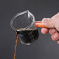 Espresso Shot Measuring Glass, Dual Sprout Dual Shot 2.5 ounces, 70ml, Glass Cup and Wooden Handle - Watch&Puck