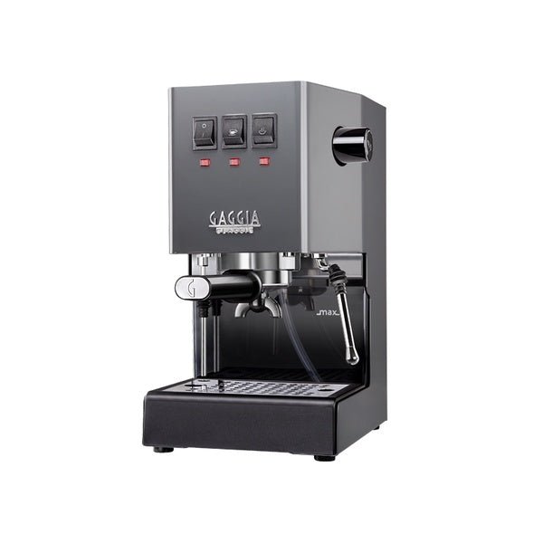 Gaggia Classic Pro Coffee Machine (Industrial Grey) Semi-Automatic Espresso Machine, 58mm portafilter, profesional steam - Watch&Puck