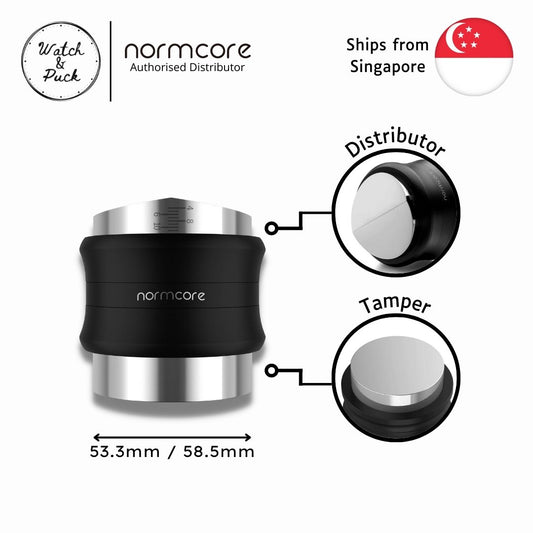 Normcore 53.3mm 58.5mm Distributor and Tamper Combo - Compatible with Breville 53.3mm portafilter, Barista pro, Express, Touch - Watch&Puck