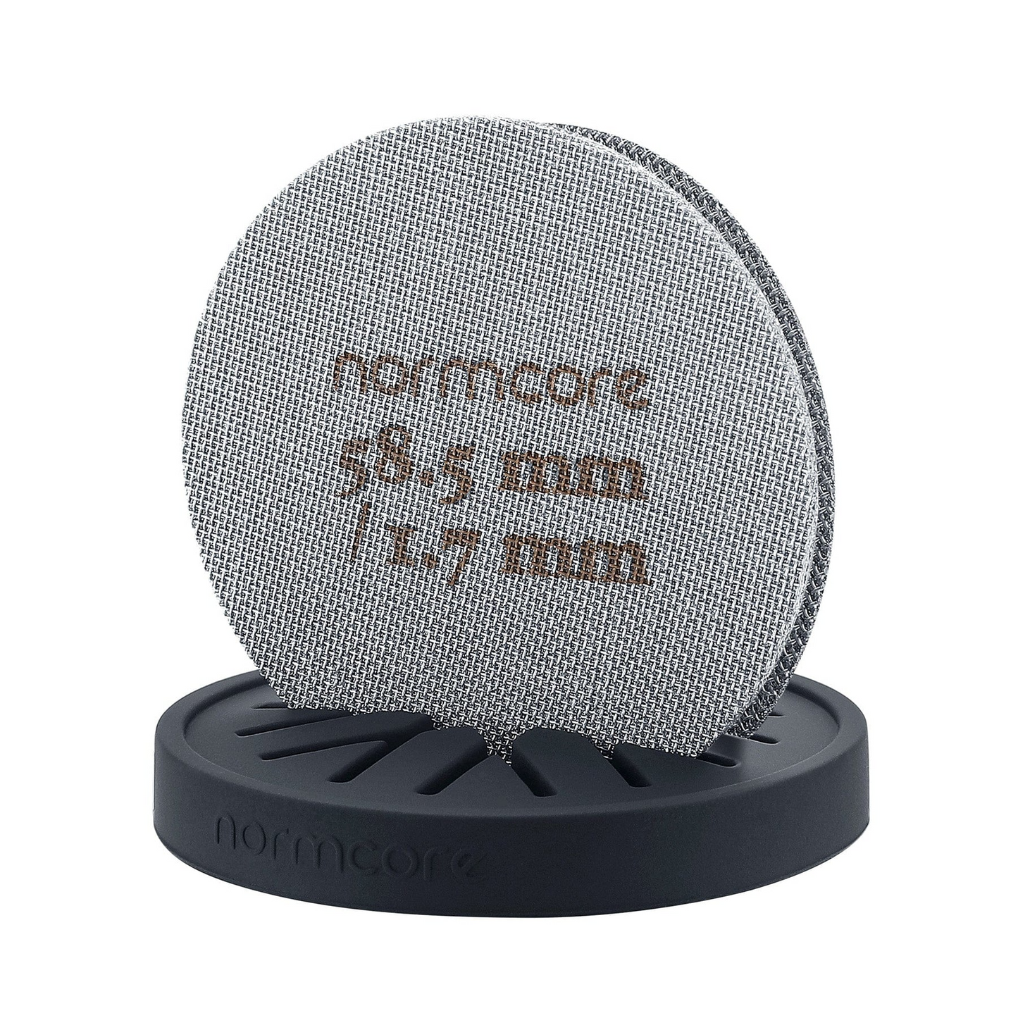 Normcore Puckscreen, 53.3mm 58.5mm width, 1.7mm thickness, 316 stainless steel, puck screen stand