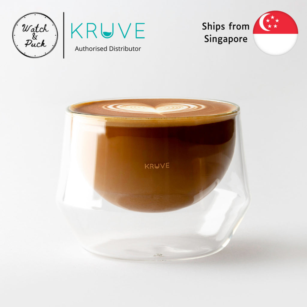 Kruve IMAGINE Milk Glass for Coffee Latte Art, Cappuccino, Insulated Double Wall, Hand-blown borosilicate glass