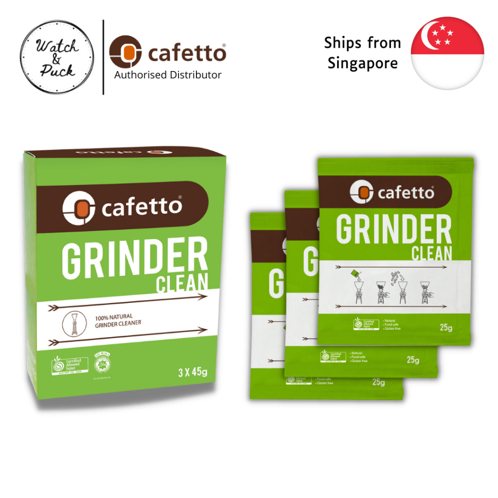 Cafetto Grinder Clean Box Set, 3 Sachet 25g, Improve flavour of coffee, Solution for a Clean and Flawless Grind