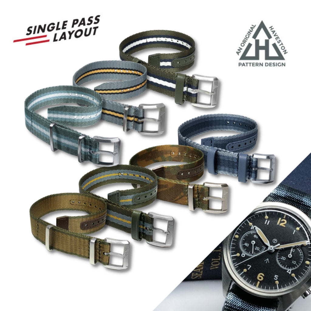 Haveston Service Series Nylon Watch Strap, 20mm, 22mm, A2 enhanced version, Heavy Weave Polyamide