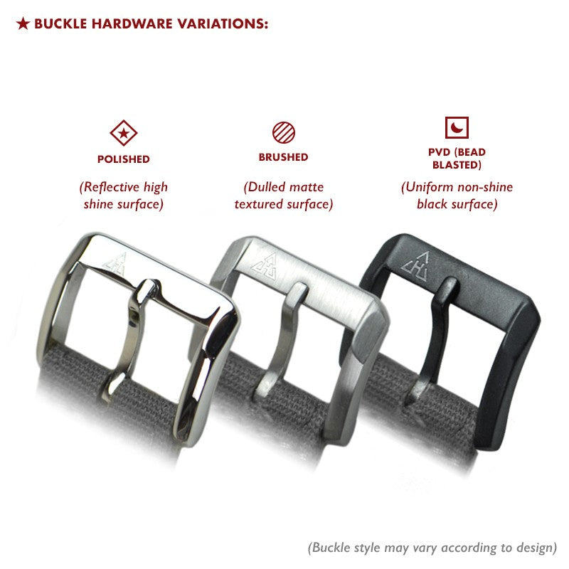 Haveston Parade Series Nylon Watch Strap, 20mm, 22mm, Nato Strap, Stainless Steel Buckle, Ultra fine weave polyamide
