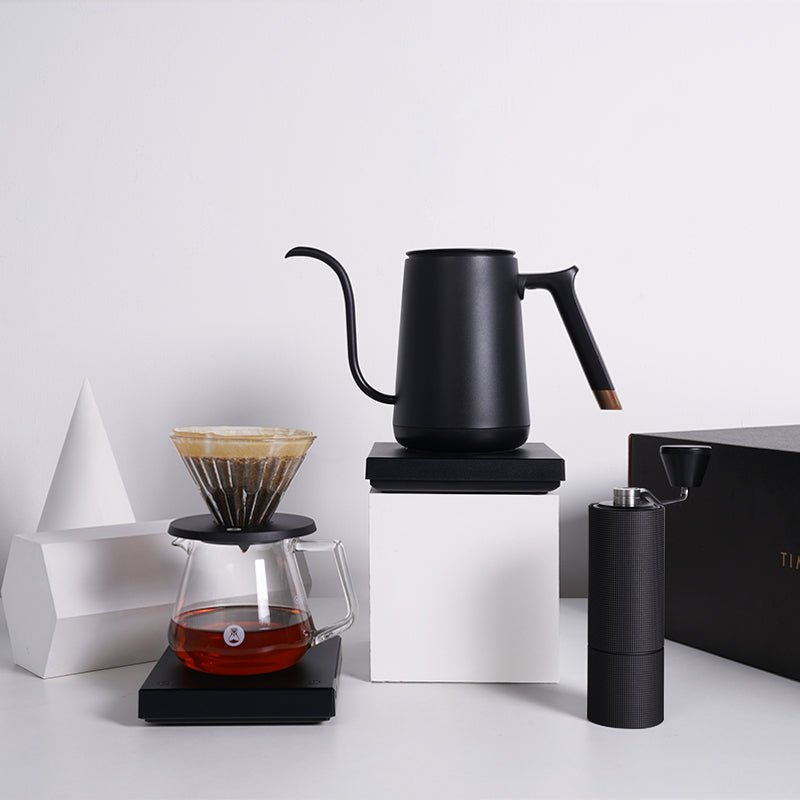 Timemore C3 Advance Gift Box All in One, C3 Grinder, Electric Kettle, Server, Basic Plus Scale, Filter, Dripper, Brush - Watch&Puck